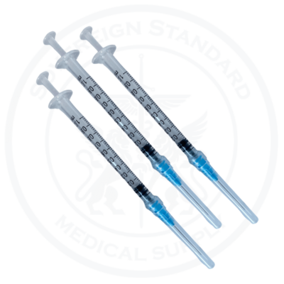 1cc LuerLock with 23 Ga Hypodermic Needle