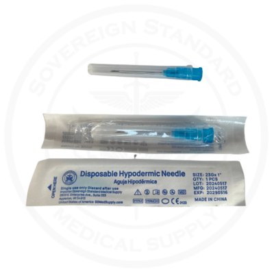 23 Gauge Hypodermic Needle 1.0 Long - 25 Count