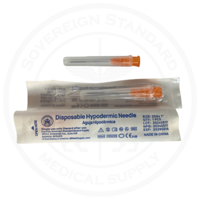25 Gauge Hypodermic Needle 1.0 Long - 25 Count